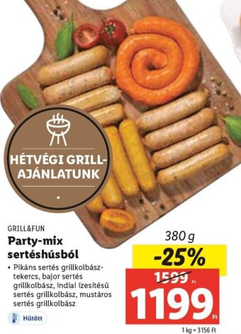 Lidl GRILL&FUN Party-mix sertéshúsból 380 g ajánlat