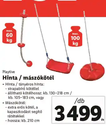 Lidl Playtive Hinta / mászókötél 1 db ajánlat