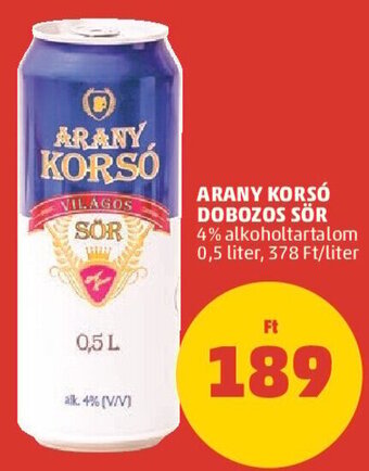 PENNY ARANY KORSÓ DOBOZOS SÖR 0,5 l ajánlat