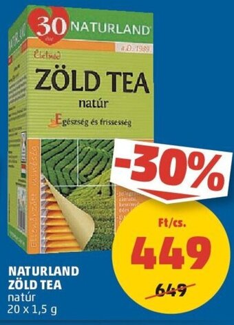 PENNY NATURLAND ZÖLD TEA 20 x 1,5 g ajánlat