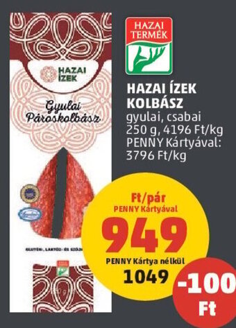 PENNY HAZAI ÍZEK KOLBÁSZ 250 g ajánlat