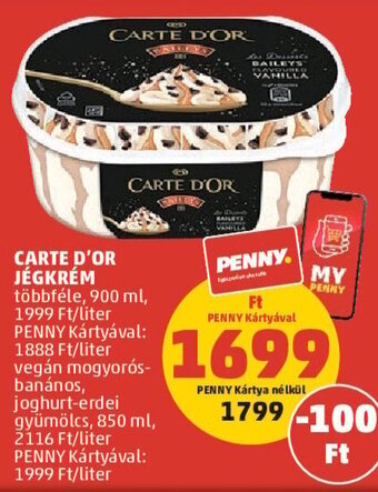 PENNY CARTE D'OR JÉGKRÉM 900 / 850 ml ajánlat