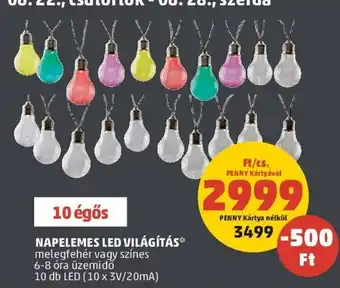 PENNY NAPELEMES LED VILÁGÍTÁS 10 db ajánlat