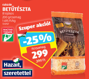 ALDI CSÁSZÁR BETŰTÉSZTA 200 g ajánlat
