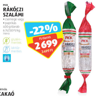 ALDI PICK RÁKÓCZI SZALÁMI 400 g ajánlat