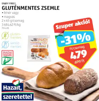 ENJOY FREE! GLUTÉNMENTES ZSEMLE 2 x 65 g