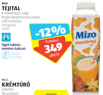ALDI MIZO TEJITAL 450 ml ajánlat
