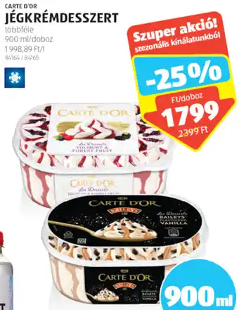 ALDI CARTE D'OR JÉGKRÉMDESSZERT 900 ml ajánlat