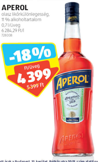 ALDI APEROL 0,7 l ajánlat