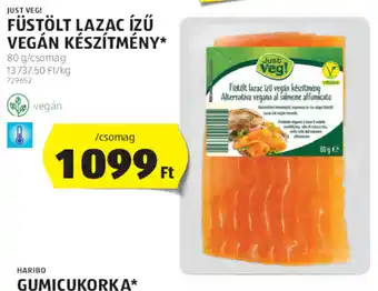 ALDI JUST VEG! FÜSTÖLT LAZAC ÍZŰ VEGÁN KÉSZÍTMÉNY 80 g ajánlat