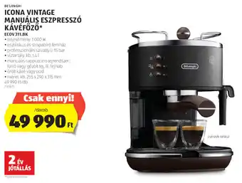 DE'LONGHI ICONA VINTAGE MANUÁLIS ESZPRESSZÓ KÁVÉFŐZŐ 1 db