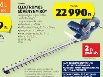 EINHELL ELEKTROMOS SÖVÉNYNYÍRÓ 1 db