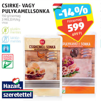 ALDI CSIRKE- VAGY PULYKAMELLSONKA 150 g ajánlat