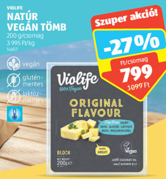 ALDI VIOLIFE NATÚR VEGÁN TÖMB 200 g ajánlat