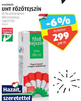 ALDI KOKÁRDÁS UHT FŐZŐTEJSZÍN 180 ml ajánlat