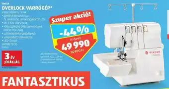 ALDI SINGER OVERLOCK VARRÓGÉP 1 db ajánlat