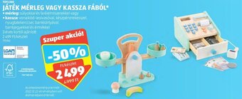 ALDI TOYLINO JÁTÉK MÉRLEG VAGY KASSZA FÁBÓL 1 készlet ajánlat