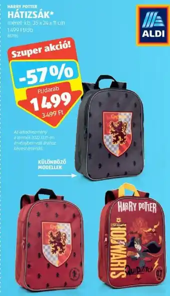 HARRY POTTER HÁTIZSÁK 1 db