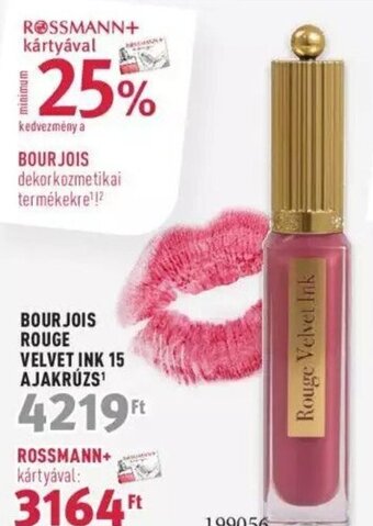 Rossmann BOURJOIS ROUGE VELVET INK 15 AJAKRÚZS 1 db ajánlat