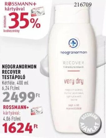 Rossmann NEOGRANORMON RECOVER TESTÁPOLÓ 400 ml ajánlat