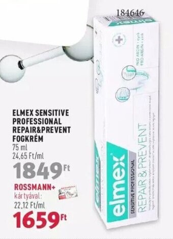 Rossmann ELMEX SENSITIVE PROFESSIONAL REPAIR&PREVENT FOGKRÉM 75 ml ajánlat