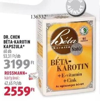 Rossmann DR. CHEN BÉTA-KAROTIN KAPSZULA 60 db ajánlat