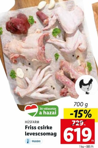 Lidl HÚSFARM Friss csirke levescsomag 700 g ajánlat