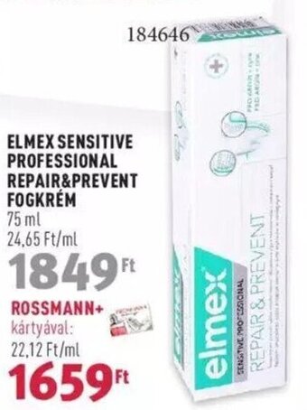 Rossmann ELMEX SENSITIVE PROFESSIONAL REPAIR&PREVENT FOGKRÉM 75 ml ajánlat