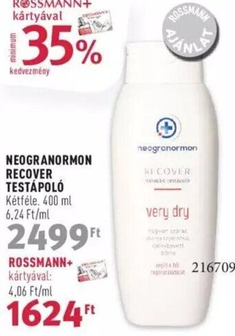 Rossmann NEOGRANORMON RECOVER TESTÁPOLÓ 400 ml ajánlat