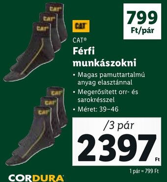 Lidl CAT Férfi munkászokni 3 pár ajánlat