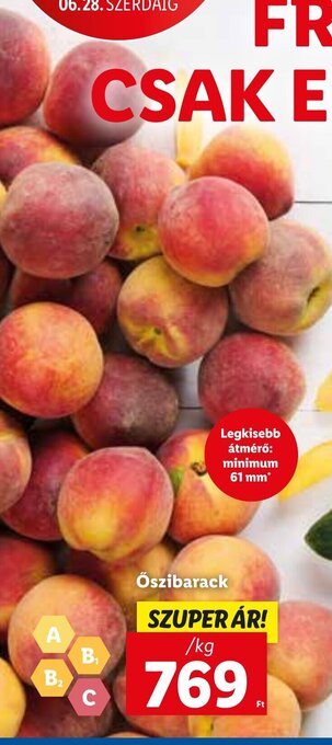 Lidl Őszibarack 1 kg ajánlat