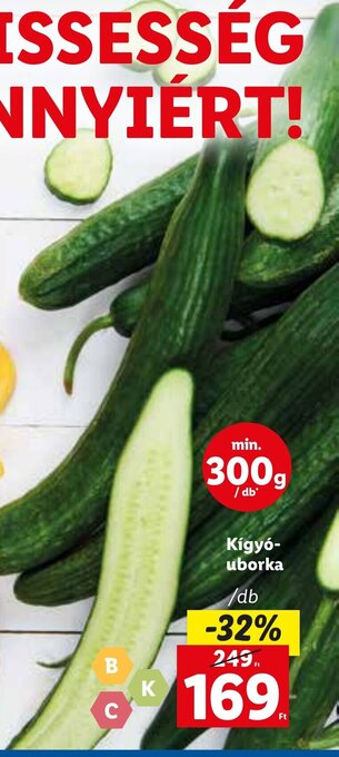 Lidl Kígyóuborka 1 db ajánlat