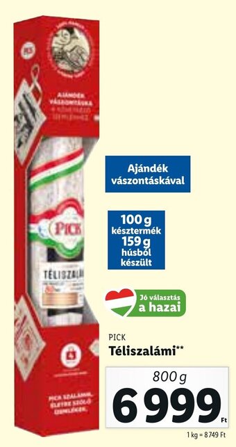 Lidl PICK Téliszalámi 800 g ajánlat