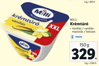 Lidl MILLI Krémtúró 150 g ajánlat