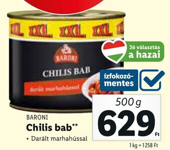 Lidl BARONI Chilis bab 500 g ajánlat