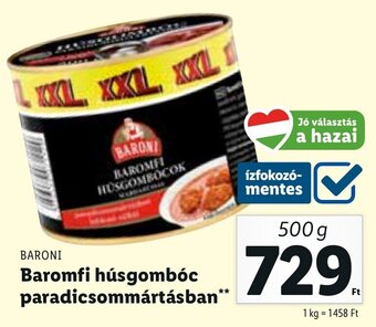 Lidl BARONI Baromfi húsgombóc paradicsommártásban 500 g ajánlat