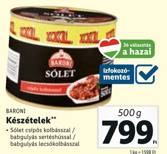 Lidl BARONI Készételek 500 g ajánlat
