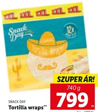 Lidl SNACK DAY Tortilla wraps 740 g ajánlat