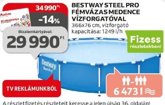 Auchan BESTWAY STEEL PRO FÉMVÁZAS MEDENCE VÍZFORGATÓVAL 1 db ajánlat