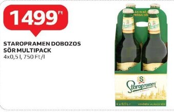 Auchan STAROPRAMEN DOBOZOS SÖR MULTIPACK 4 x 0,5 l ajánlat