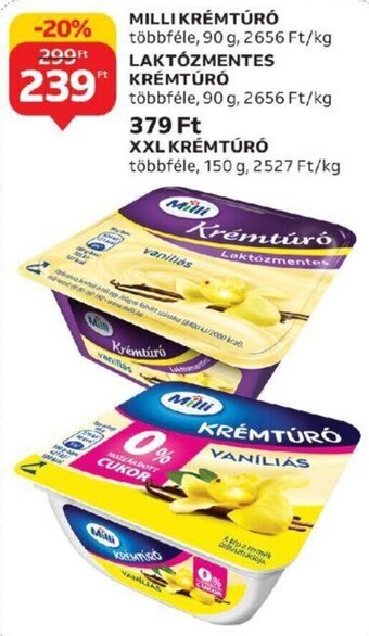 Auchan MILLI KRÉMTÚRÓ 90 g ajánlat