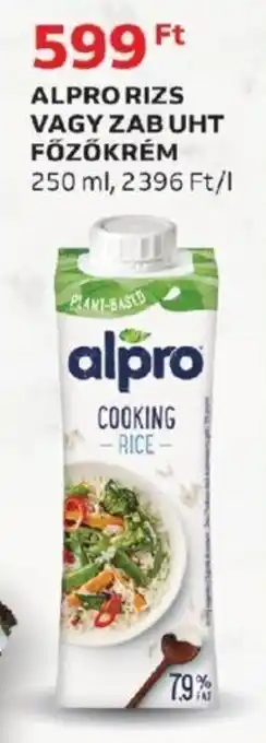 Auchan ALPRO RIZS VAGY ZAB UHT FŐZŐKRÉM 250 ml ajánlat