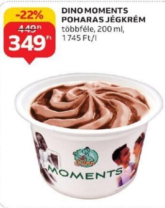 Auchan DINO MOMENTS POHARAS JÉGKRÉM 200 ml ajánlat