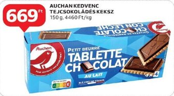 Auchan AUCHAN KEDVENC TEJCSOKOLÁDÉS KEKSZ 150 g ajánlat