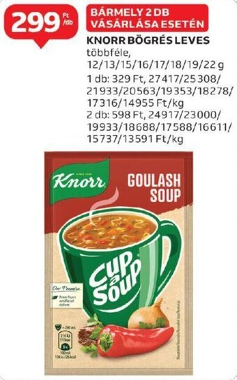 Auchan KNORR BÖGRÉS LEVES 12 - 22 g ajánlat