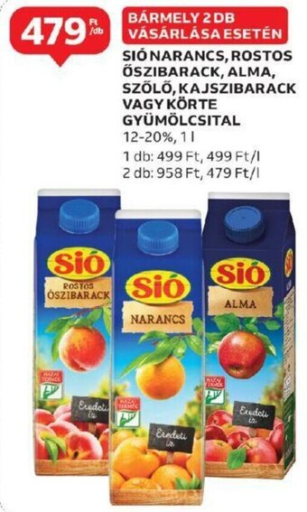 Auchan SIÓ NARANCS, ROSTOS ŐSZIBARACK stb. 1 l ajánlat