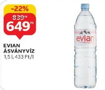Auchan EVIAN ÁSVÁNYVÍZ 1,5 l ajánlat