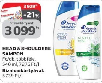 Auchan HEAD & SHOULDERS SAMPON 540 ml ajánlat