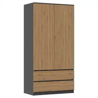 Bonus Shop Riano mix ss-90 gardróbszekrény, antracit-tölgy ajánlat