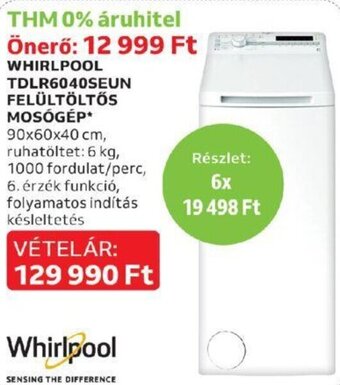Auchan WHIRLPOOL TDLR6040SEUN FELÜLTÖLTŐS MOSÓGÉP 1 db ajánlat